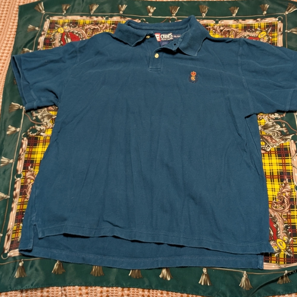 Vintage Chaps by Ralph Lauren Aqua Blue Men's Size XL Polo Shirt